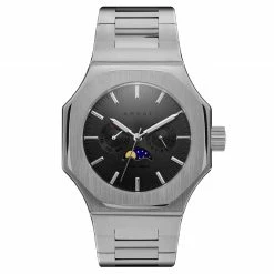 Cheapest 💯 Arkai Mace | Silver-Tone Stainless Steel Moonphase ⌚ Watch With Black Dial 🔥