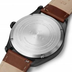 Discount 🛒 Fawler Aviator | Black Aviator ⌚ Watch With Black Dial & Terracotta Leather Strap 🔥 -WATCHES FOR MEN Sales 5 3 copy 20