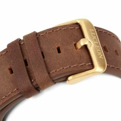 Outlet ⌛ Lucleon Grover | Gold-Tone Day-Date ⌚ Watch With Gold-Tone Dial & Brown Leather Strap 🧨 -WATCHES FOR MEN Sales 5 4 155