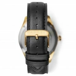 Budget ⭐ Fawler Aviator | Gold-Tone & Black Aviator ⌚ Watch With Black Dial, White Numbers & Black Leather Strap 🛒 -WATCHES FOR MEN Sales 6 4 copy 13