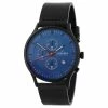 Best reviews of ❤️ Sidegren Revil | Black Chronograph ⌚ Watch With Blue Dial & Black Leather Strap 👏 -WATCHES FOR MEN Sales 7 1 374