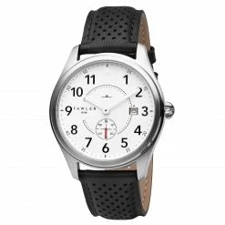 Buy 🔔 Fawler Aviator | Silver-Tone Aviator ⌚ Watch With White Dial & Black Leather Strap 🥰