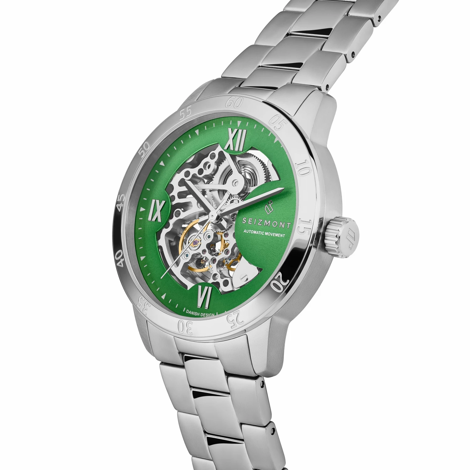 Budget โ๏ธ Seizmont Dante II | Silver-Tone Stainless Steel Skeleton โ Watch With Green Dial ๐ 6 Budget โ๏ธ Seizmont Dante II | Silver-Tone Stainless Steel Skeleton โ Watch With Green Dial ๐ - Image 4