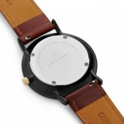 Flash Sale 🥰 Seizmont Moment | Black Minimalist 👗 Dress ⌚ Watch With Black Dial & Rust Leather Strap 🔥 -WATCHES FOR MEN Sales 7 3 4e5b94ef7300b1b1a152d5509d6ae14b