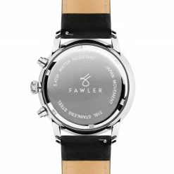 Buy 🌟 Fawler Pluto | Silver-Tone Chronograph ⌚ Watch With Silver-Tone Dial & Black Leather Strap 😍 -WATCHES FOR MEN Sales 7 4.cd063525cec315d616dd06ae132b7fd7
