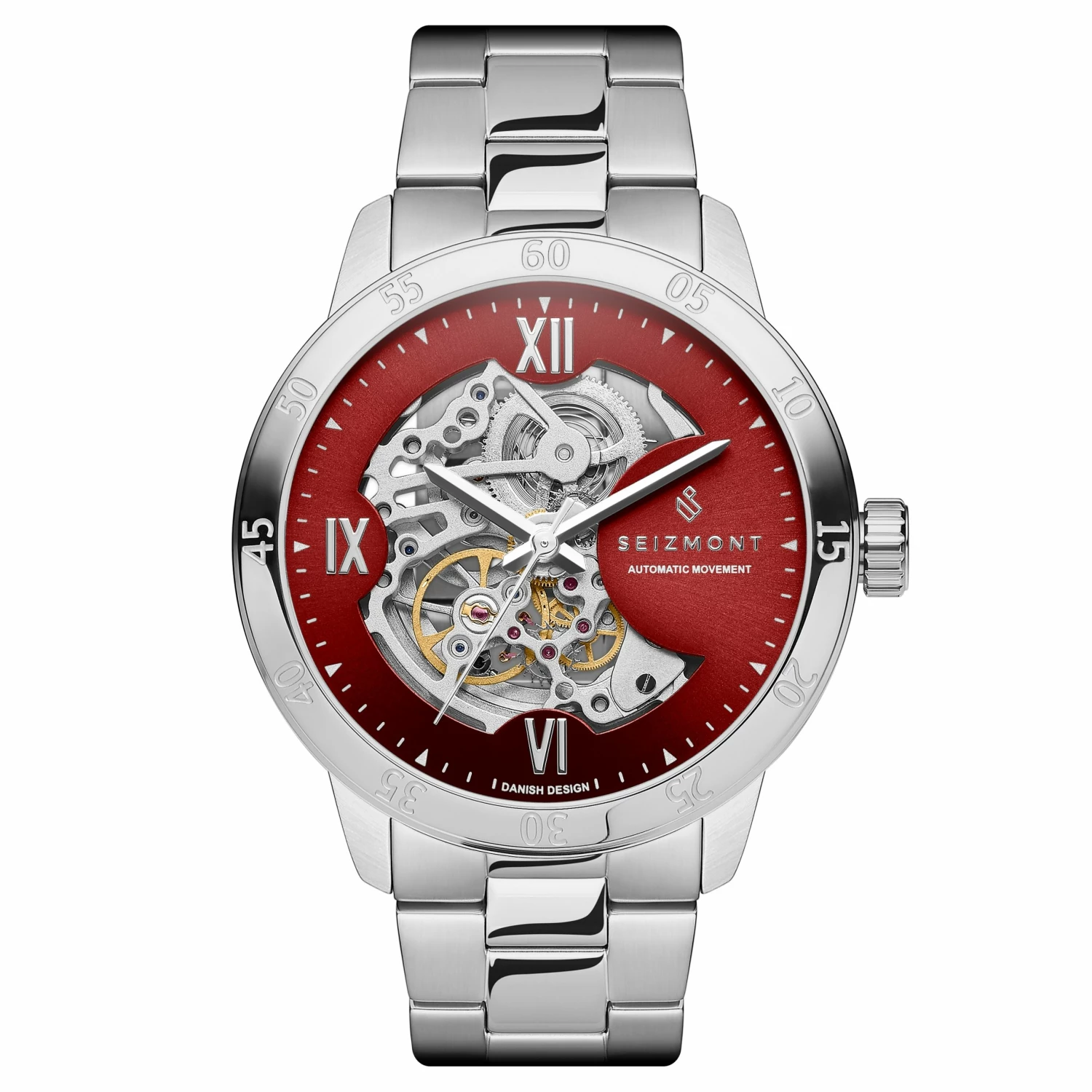 Deals ❤️ Seizmont Dante II | Limited Edition Silver-Tone Stainless Steel Skeleton ⌚ Watch With Red Dial ✨ 3 Deals ❤️ Seizmont Dante II | Limited Edition Silver-Tone Stainless Steel Skeleton ⌚ Watch With Red Dial ✨