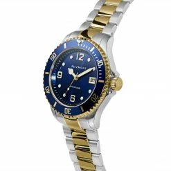 Flash Sale ⭐ Seizmont Tide | Silver- & Gold-Tone Stainless Steel Dive ⌚ Watch With Blue Dial ❤️ -WATCHES FOR MEN Sales 8 2 22369