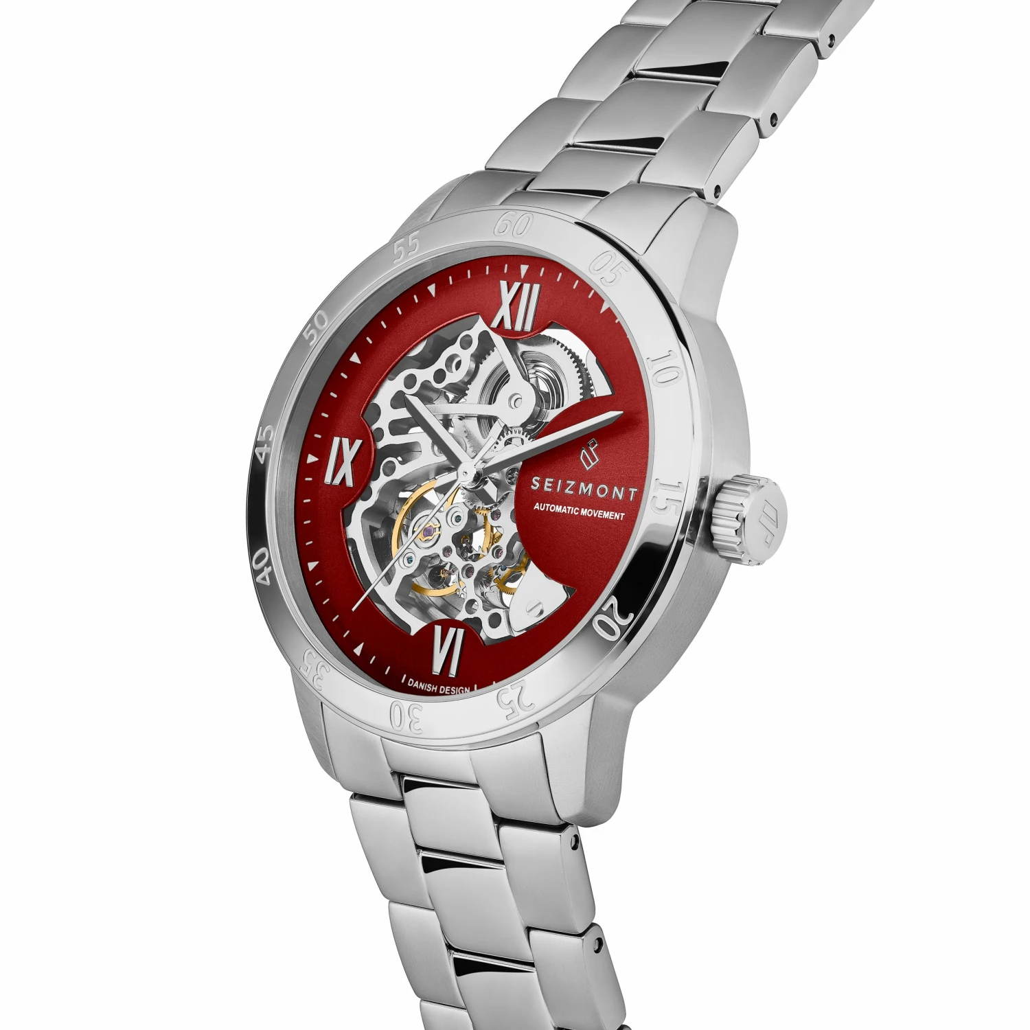 Deals ❤️ Seizmont Dante II | Limited Edition Silver-Tone Stainless Steel Skeleton ⌚ Watch With Red Dial ✨ 6 Deals ❤️ Seizmont Dante II | Limited Edition Silver-Tone Stainless Steel Skeleton ⌚ Watch With Red Dial ✨ - Image 4