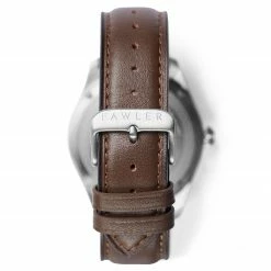 Brand new 🛒 Fawler Aviator | Silver-Tone Aviator ⌚ Watch With White Dial & Chocolate Brown Leather Strap 🎉 -WATCHES FOR MEN Sales 8 4 copy 14