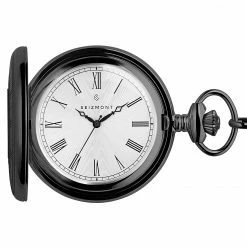 New ⌛ Seizmont Altair | Black Half Hunter Pocket ⌚ Watch 🎉