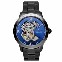 Top 10 ๐ Seizmont Dante | Black Stainless Steel Skeleton โ Watch With Blue Dial ๐
