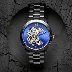 Top 10 👏 Seizmont Dante | Black Stainless Steel Skeleton ⌚ Watch With Blue Dial 🎉 -WATCHES FOR MEN Sales allen dante 21412 44mm 2 3bm