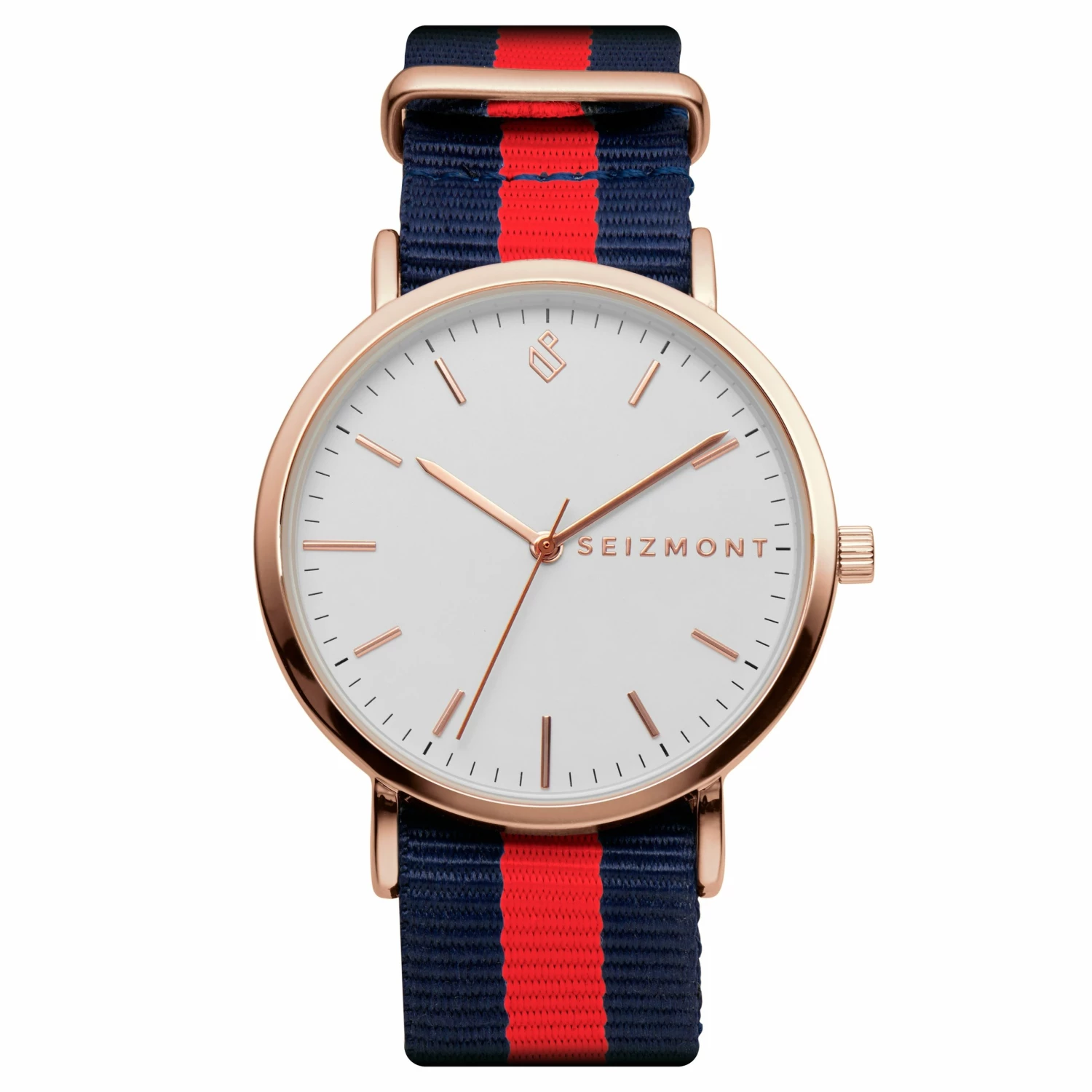 Best Pirce โค๏ธ Seizmont Moment | Rose Gold-Tone Minimalist ๐ Dress โ Watch With White Dial & Blue & Red Striped Nylon Strap ๐ 3 Best Pirce โค๏ธ Seizmont Moment | Rose Gold-Tone Minimalist ๐ Dress โ Watch With White Dial & Blue & Red Striped Nylon Strap ๐