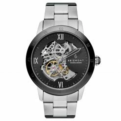 Wholesale 👍 Seizmont Dante | Silver-Tone Stainless Steel Skeleton ⌚ Watch With Black Dial & Silver-Tone Movement 🎁