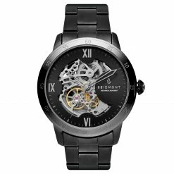 Budget ๐ฅ Seizmont Dante | Black Stainless Steel Skeleton โ Watch With Black Dial & Silver-Tone Movement ๐