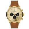 Best Pirce 😀 Seizmont Troika II | Gold-Tone Dual-Time ⌚ Watch With Gold-Tone Dial, Black Subdials & Brown Leather Strap 🛒 -WATCHES FOR MEN Sales avghkmb