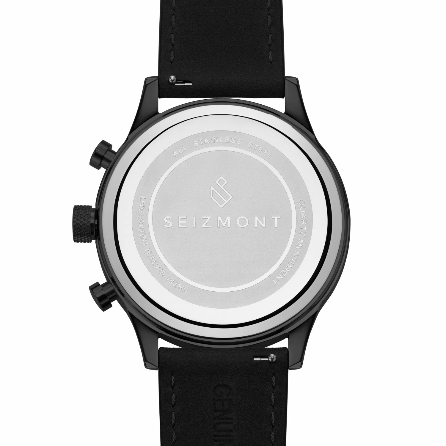 Deals 🤩 Seizmont Troika II | Black Dual-Time ⌚ Watch With Black Dial, Silver-Tone Markers & Black Leather Strap 💯 5 Deals 🤩 Seizmont Troika II | Black Dual-Time ⌚ Watch With Black Dial, Silver-Tone Markers & Black Leather Strap 💯 - Image 3