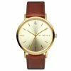 Best deal 🔔 Seizmont Moment | Gold-Tone Minimalist 👗 Dress ⌚ Watch With Gold-Tone Dial & Rust Leather Strap 🎉 -WATCHES FOR MEN Sales felix moment 20522 40mm 2