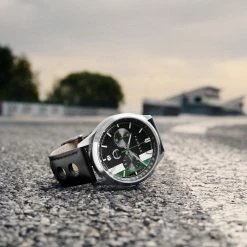 New 💯 Fawler Monterey | White & Green Racing Chronograph Leather ⌚ Watch ✨ -WATCHES FOR MEN Sales fwmr rel watch 1x1 25311 8