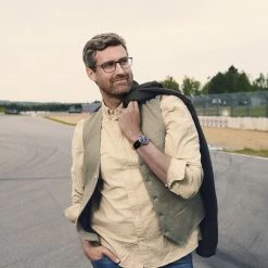 Cheap ⭐ Fawler Monterey | Orange & Blue Racing Chronograph Leather ⌚ Watch 🧨 -WATCHES FOR MEN Sales fwmr rel watch 1x1 25312 3