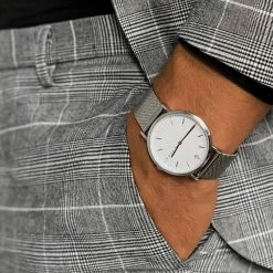 Cheap 🔥 Seizmont Moment | Silver-Tone Minimalist 👗 Dress ⌚ Watch With White Dial 🛒 -WATCHES FOR MEN Sales igcg frederikpedersens ig ambassador box july 2 20513