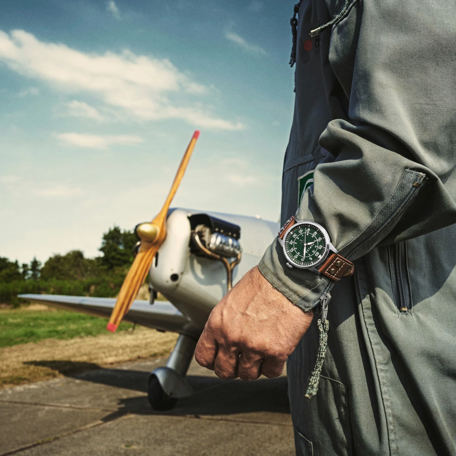 Best Sale β Fawler Apollo | Green and Silver-tone Stainless Steel Pilotβs β Watch π 6 Best Sale β Fawler Apollo | Green and Silver-tone Stainless Steel Pilotβs β Watch π - Image 4