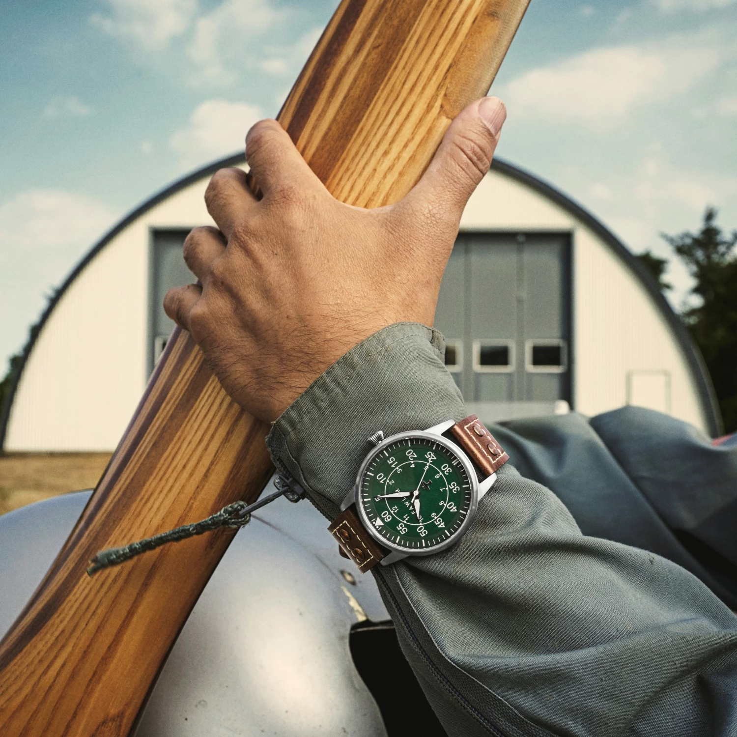 Best Sale β Fawler Apollo | Green and Silver-tone Stainless Steel Pilotβs β Watch π 5 Best Sale β Fawler Apollo | Green and Silver-tone Stainless Steel Pilotβs β Watch π - Image 3