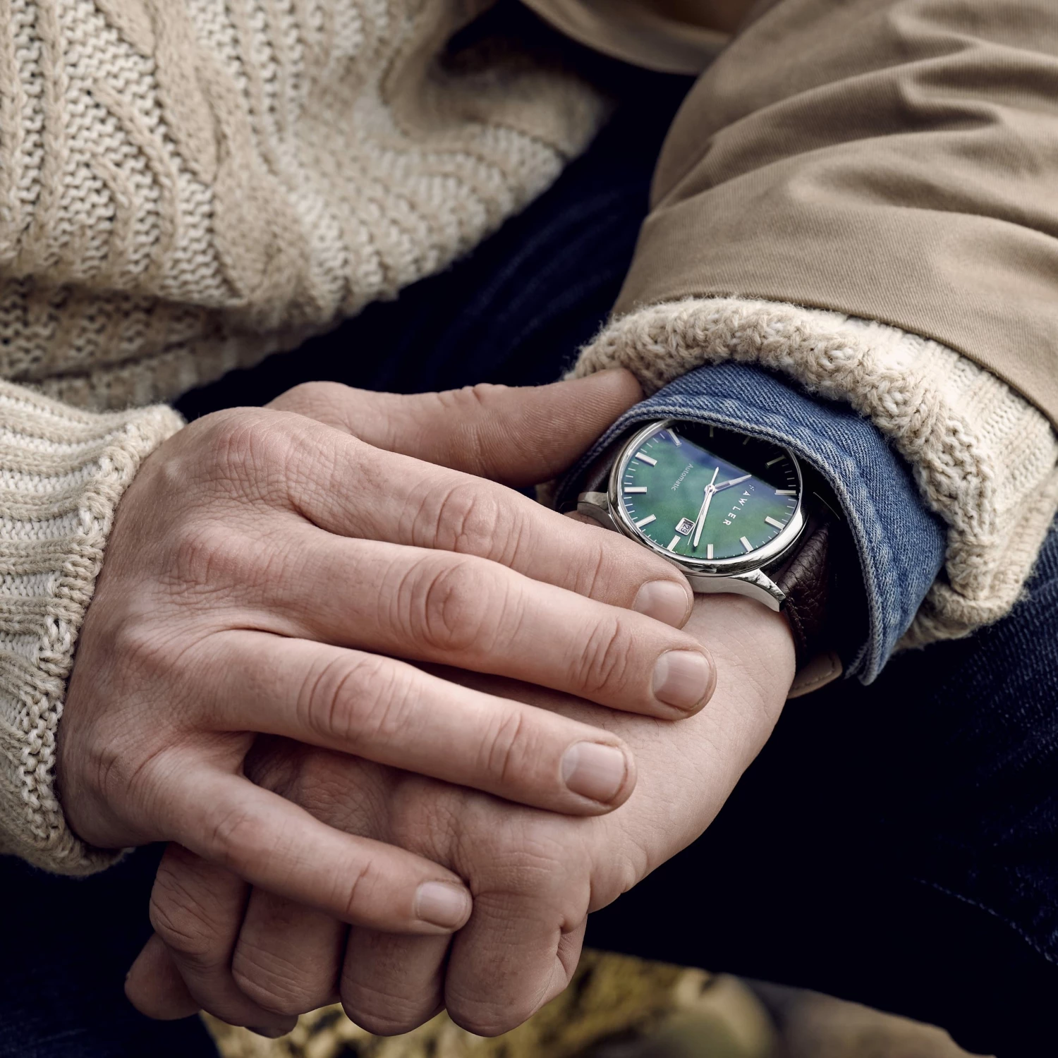 Coupon βοΈ Fawler Timon | Green π© Mother-of-Pearl Automatic Leather β Watch π― 4 Coupon βοΈ Fawler Timon | Green π© Mother-of-Pearl Automatic Leather β Watch π― - Image 2