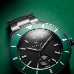 Cheap 👏 Fawler Makalu | Green Brushed Titanium Dive ⌚ Watch ⌛ -WATCHES FOR MEN Sales jwm makalu collection lasse olsen 26041 1x1 8