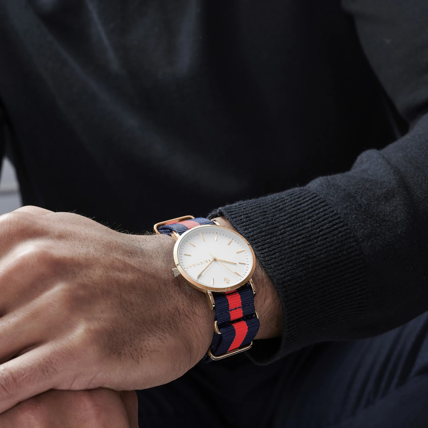 Best Pirce โค๏ธ Seizmont Moment | Rose Gold-Tone Minimalist ๐ Dress โ Watch With White Dial & Blue & Red Striped Nylon Strap ๐ 5 Best Pirce โค๏ธ Seizmont Moment | Rose Gold-Tone Minimalist ๐ Dress โ Watch With White Dial & Blue & Red Striped Nylon Strap ๐ - Image 3