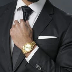 Deals ⌛ Lucleon Major | Gold-Tone Minimalist Stainless Steel ⌚ Watch With Gold-Tone Dial 👏 -WATCHES FOR MEN Sales jwm megashoot watch 1.4 15298