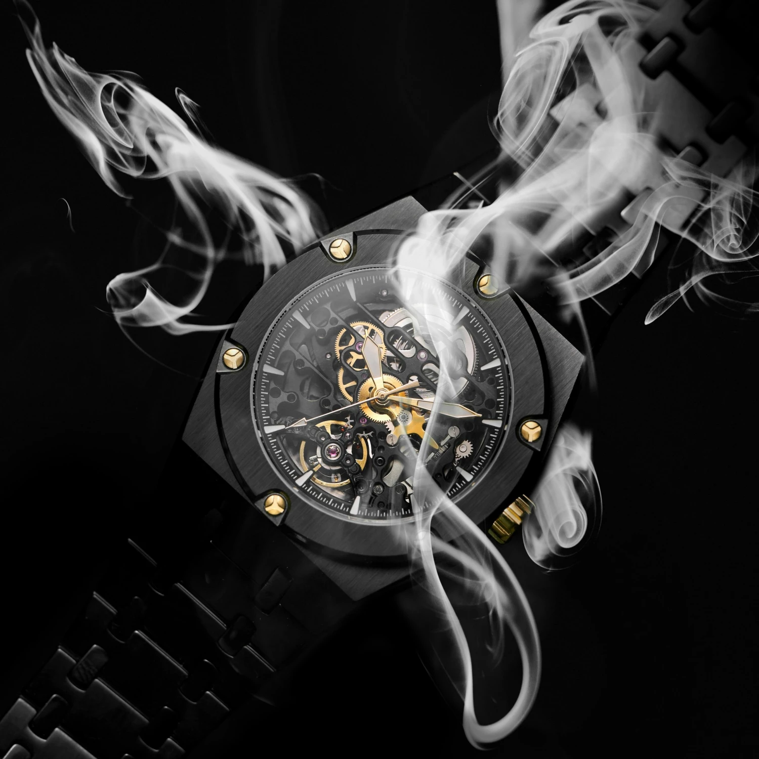 Deals ๐ฅ Arkai Mamut | Black Stainless Steel Automatic Skeleton โ Watch With Gold Movement โ 5 Deals ๐ฅ Arkai Mamut | Black Stainless Steel Automatic Skeleton โ Watch With Gold Movement โ - Image 3