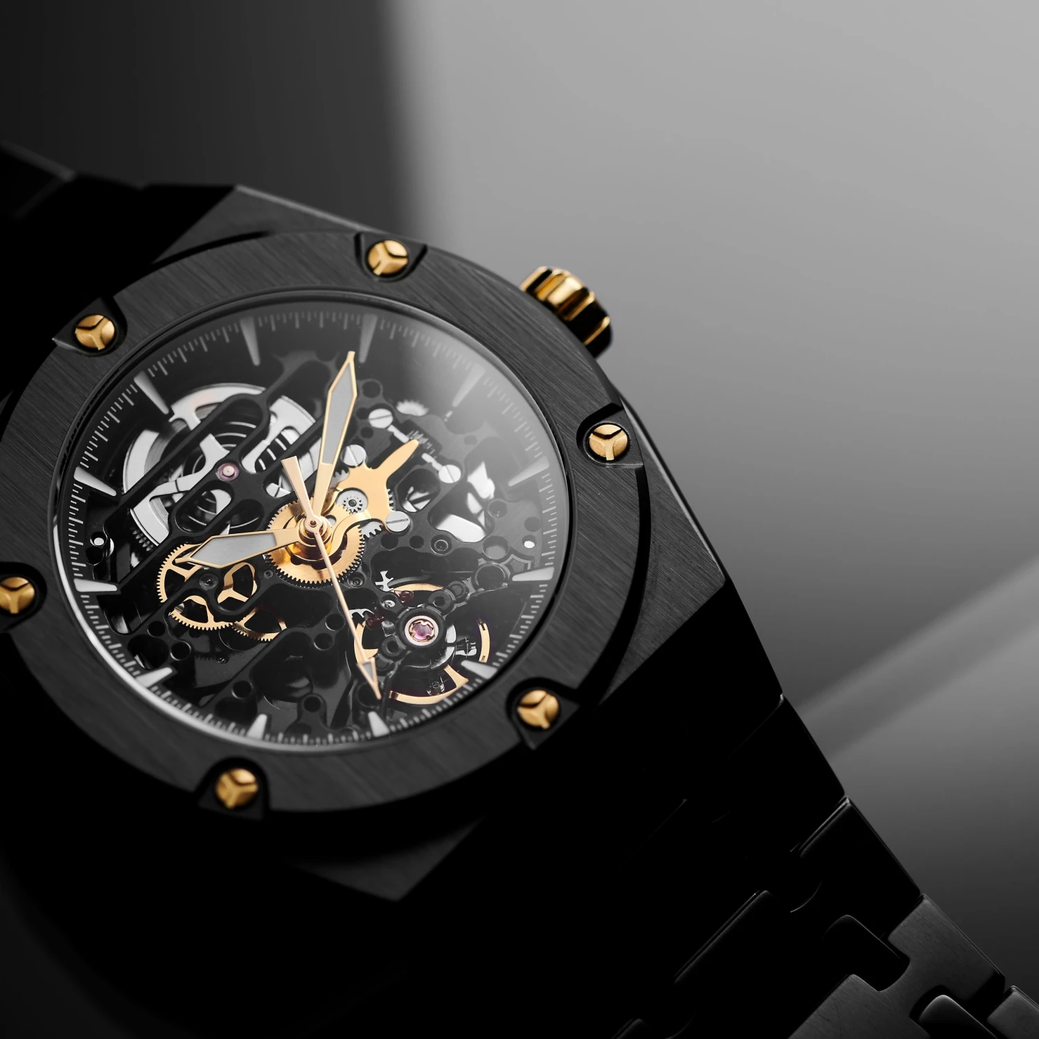 Deals ๐ฅ Arkai Mamut | Black Stainless Steel Automatic Skeleton โ Watch With Gold Movement โ 7 Deals ๐ฅ Arkai Mamut | Black Stainless Steel Automatic Skeleton โ Watch With Gold Movement โ - Image 5