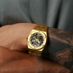 Coupon 🔔 Arkai Mamut | Gold-Tone Automatic Skeleton ⌚ Watch With Gold Movement 🎉 -WATCHES FOR MEN Sales jwm mwcl ig 1x1 arkai watch gold 23542 barke johansen 5