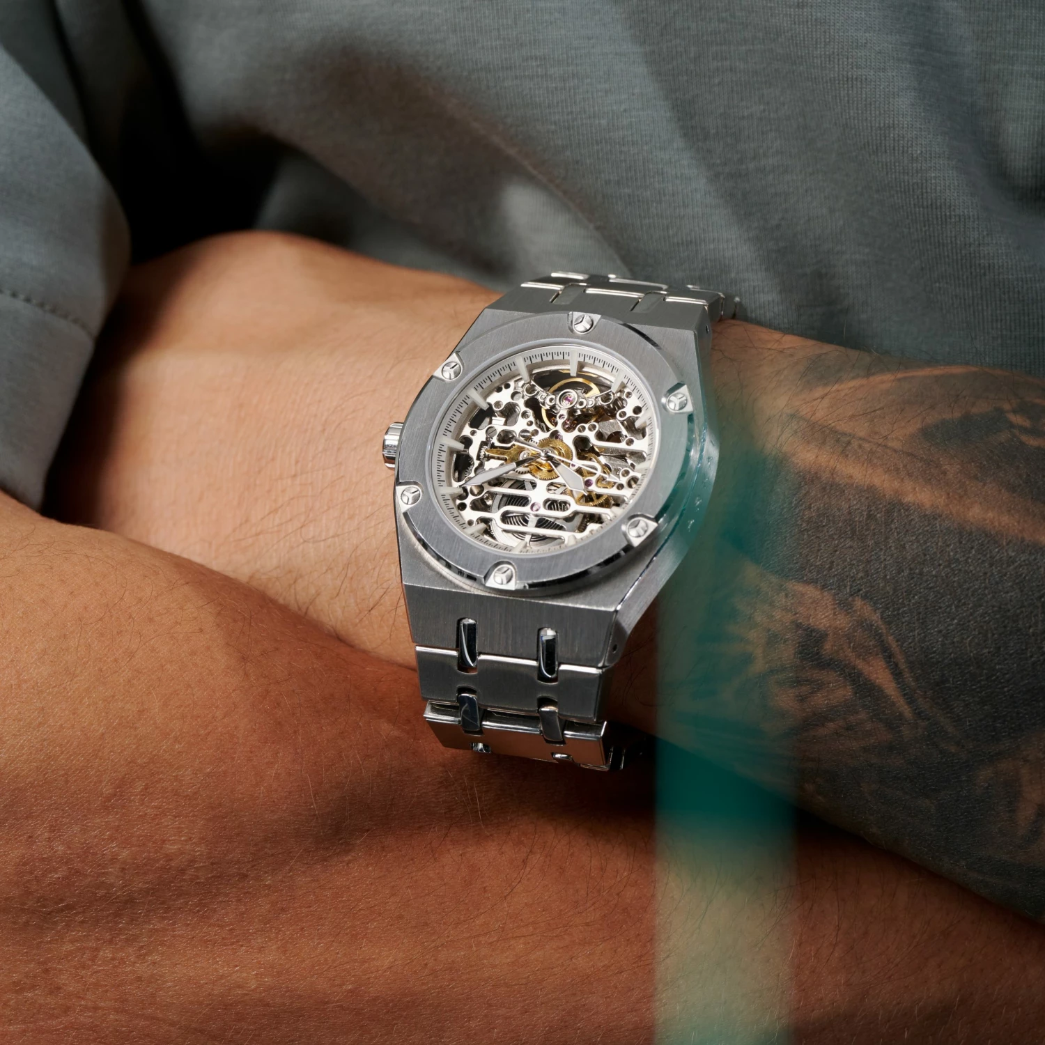 Outlet π Arkai Mamut | Silver-Tone Stainless Steel Automatic Skeleton β Watch βοΈ 8 Outlet π Arkai Mamut | Silver-Tone Stainless Steel Automatic Skeleton β Watch βοΈ - Image 6