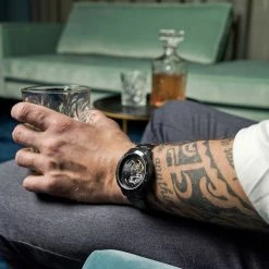 Budget 🔥 Seizmont Dante | Black Stainless Steel Skeleton ⌚ Watch With Black Dial & Silver-Tone Movement 👍 -WATCHES FOR MEN Sales kijdaijaid