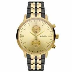 Hot Sale π Lucleon Kellan | Gold-Tone & Black Stainless Steel Dual-Time β Watch With Gold-Tone Dial π