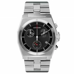 Best reviews of ⭐ Lucleon Ray | Silver-Tone Stainless Steel Chronograph ⌚ Watch With Black Dial 🛒