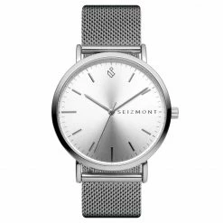 Cheap 🔥 Seizmont Moment | Silver-Tone Minimalist 👗 Dress ⌚ Watch With White Dial 🛒