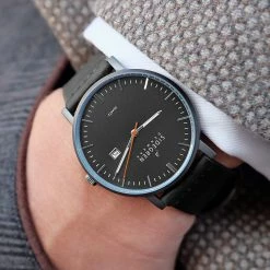 Discount 🤩 Sidegren Kevil | Dark Grey Slim 👗 Dress ⌚ Watch With Dark Grey Dial & Black Leather Strap ❤️ -WATCHES FOR MEN Sales midnight kevil watch