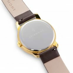 Budget ✨ Seizmont Mezzo | Gold-Tone Minimalist ⌚ Watch With Gold-Tone Dial & Chocolate Brown Leather Strap ✔️ -WATCHES FOR MEN Sales mmm 1 1