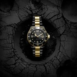 Cheap ⌛ Seizmont Tide | Black & Gold-Tone Dive ⌚ Watch With Black Dial 🤩 -WATCHES FOR MEN Sales new watch images winter newsletters14446 2 2 22376