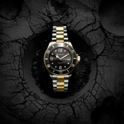 Flash Sale 😉 Seizmont Tide | Silver- & Gold-Tone Stainless Steel Dive ⌚ Watch With Black Dial 👍 -WATCHES FOR MEN Sales new watch images winter newsletters14446 2 2 3 22363