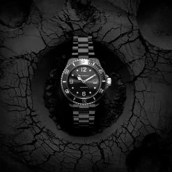Flash Sale ⭐ Seizmont Tide | Black Stainless Steel Dive ⌚ Watch With Black Dial 🎉 -WATCHES FOR MEN Sales new watch images winter newsletters14446 2 3 22373