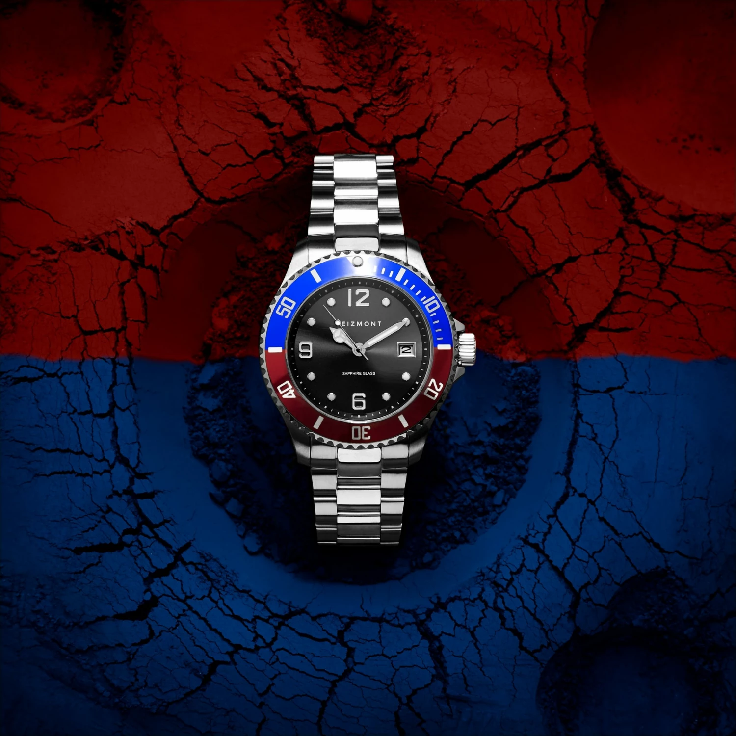 Promo π€© Seizmont Tide | Silver-Tone, Blue & Red Stainless Steel Dive β Watch With Black Dial π 5 Promo π€© Seizmont Tide | Silver-Tone, Blue & Red Stainless Steel Dive β Watch With Black Dial π - Image 3