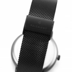 New 🔔 Seizmont Ambitio | Black ⌚ Watch With White Rotating Dial & Stainless Steel Mesh Strap 🧨 -WATCHES FOR MEN Sales raaa