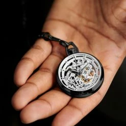 Promo 🤩 Seizmont Agito | Black Stainless Steel Pocket ⌚ Watch With Silver-Tone Movement ❤️ -WATCHES FOR MEN Sales rel 22387 1x1 1 nathan 1