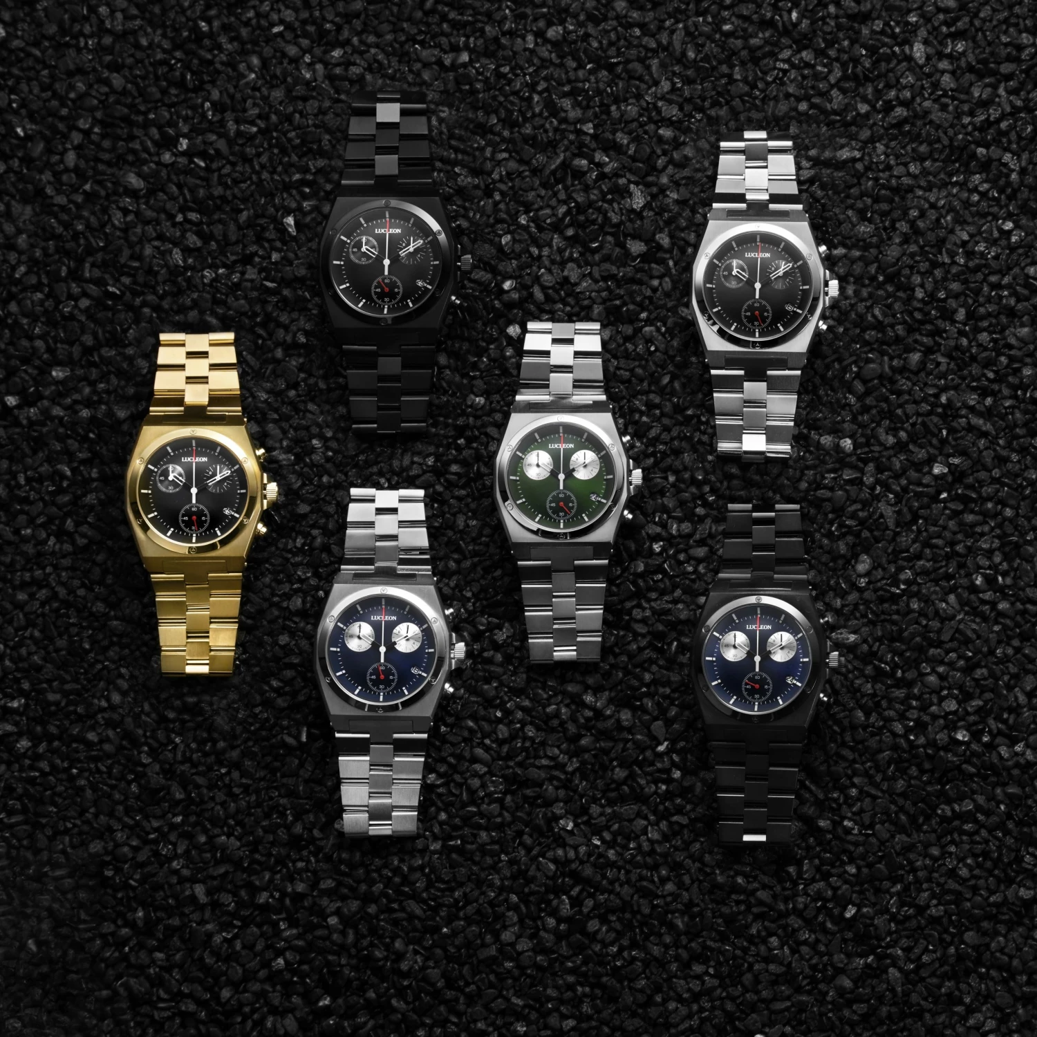 Brand new ⭐ Lucleon Ray | Silver-Tone Stainless Steel Chronograph ⌚ Watch With Green Dial ✔️ 7 Brand new ⭐ Lucleon Ray | Silver-Tone Stainless Steel Chronograph ⌚ Watch With Green Dial ✔️ - Image 5