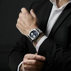 Promo 💯 Lucleon Ray | Silver-Tone Stainless Steel Chronograph ⌚ Watch With Blue Dial ✔️ -WATCHES FOR MEN Sales rel ig lucleon chronograph watch 21839 1 sq new korrekt