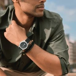 Brand new ❤️ Arkai Mond | Silver-tone Stainless Steel and Grey Meteorite ⌚ Watch 😀 -WATCHES FOR MEN Sales rel rst mond watch 26300 grey nathangw 1x1 d 26300